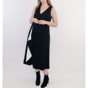 NWT Worth New York A-Line Draped Ruffle Sleeveless Midi Dress Size 8 Grunge Goth